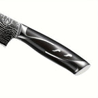 7pcs Damascus Pattern Stainless Steel Kitchen Knife Set with Universal Knife Holder