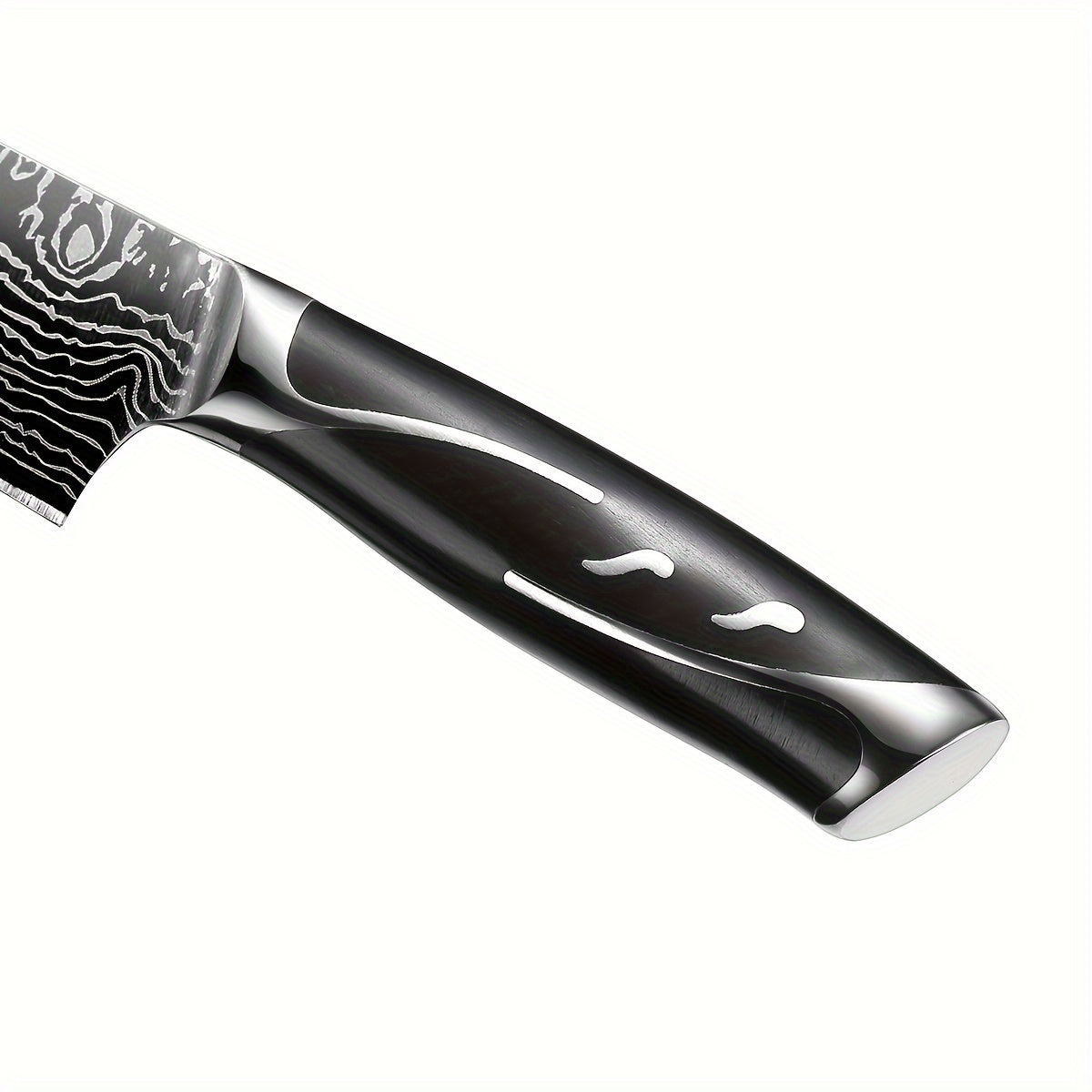 7pcs Damascus Pattern Stainless Steel Kitchen Knife Set with Universal Knife Holder