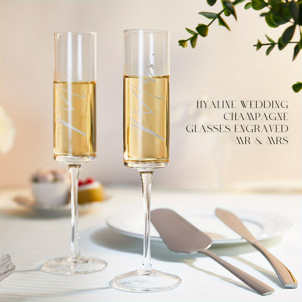 AW BRIDAL Champagne Flutes Bride and Groom Set of 2 Wedding Cake Knife Set Christmas Bridal Shower