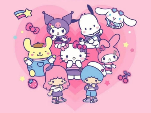  Hello Kitty Large Capacity Canvas Bag Fashion Shoulder Bag Holiday Gift for Girls