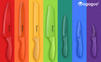 Kitchen Knife Set Dishwasher Safe Sharp Stainless Steel  Professional with Sheaths 14pcs Rainbow 7 Knives/7 Blade Guards Non Stick