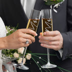 AW BRIDAL Champagne Flutes Bride and Groom Set of 2 Wedding Cake Knife Set Christmas Bridal Shower