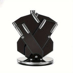 7pcs Damascus Pattern Stainless Steel Kitchen Knife Set with Universal Knife Holder