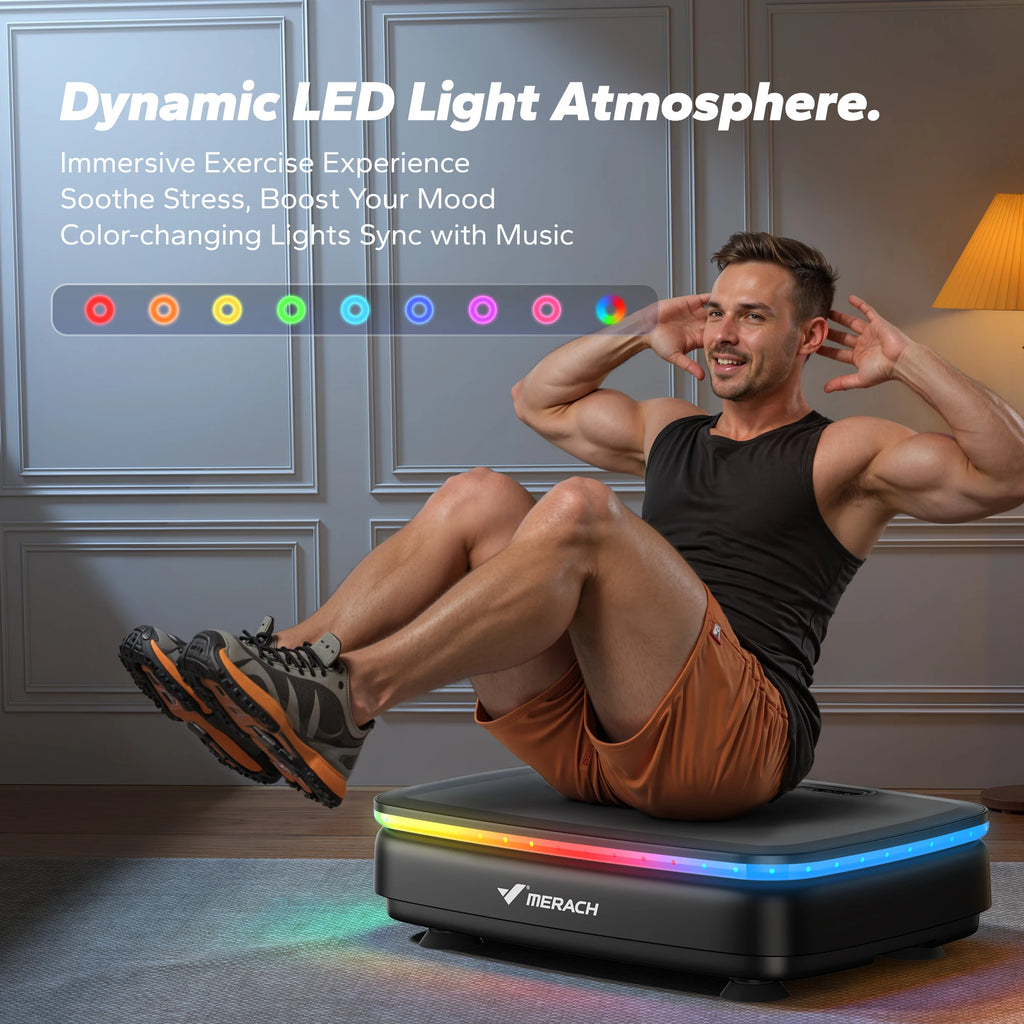 MERACH Vibration Plate Exercise Machine with Light Whole Body Workout