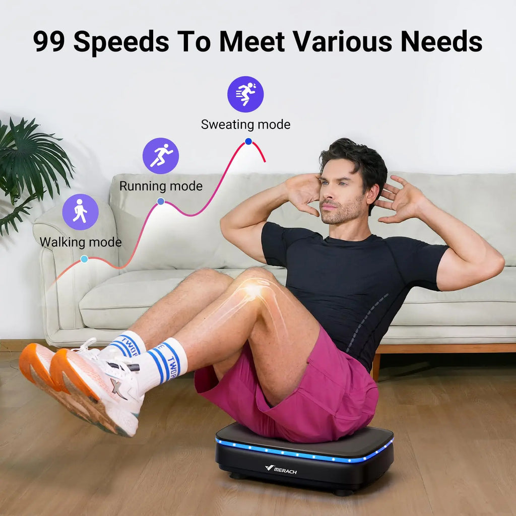 MERACH Vibration Plate Exercise Machine with Light Whole Body Workout
