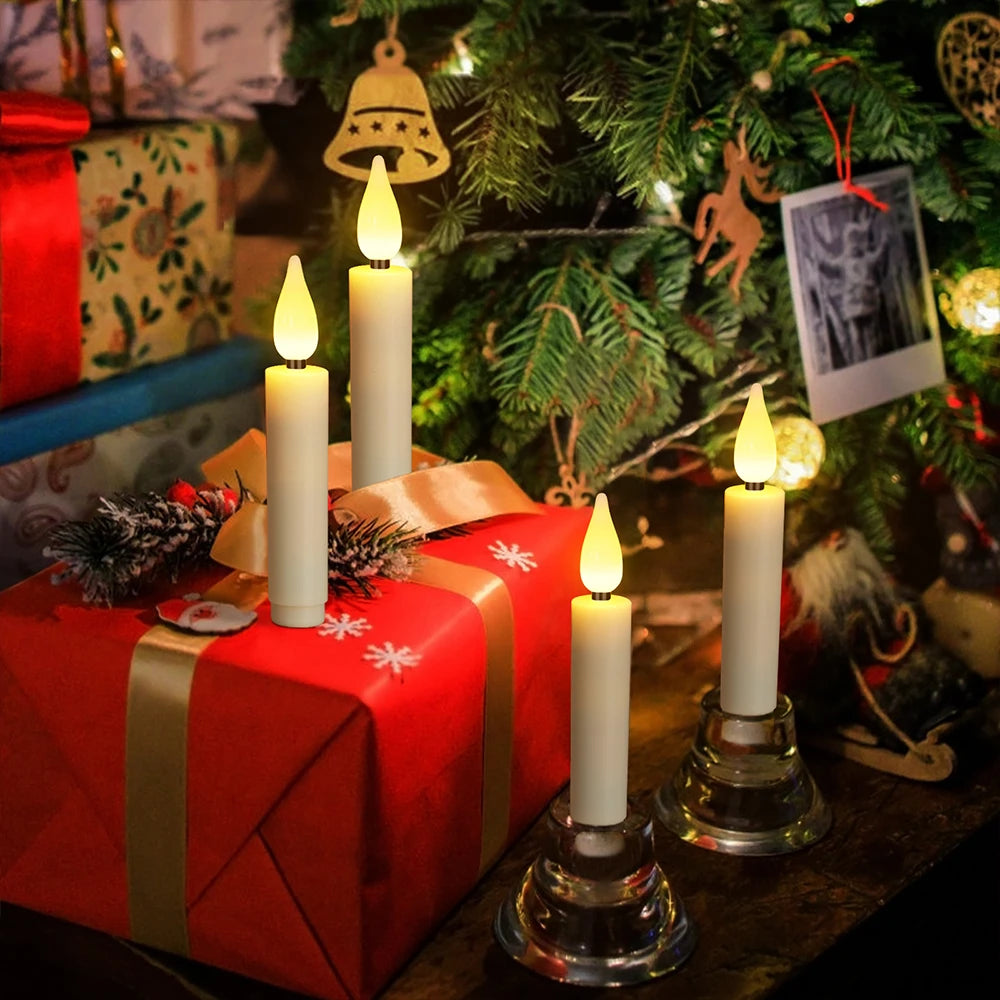 FPOO Candles LED Christmas Timer Remote Flickering Flame