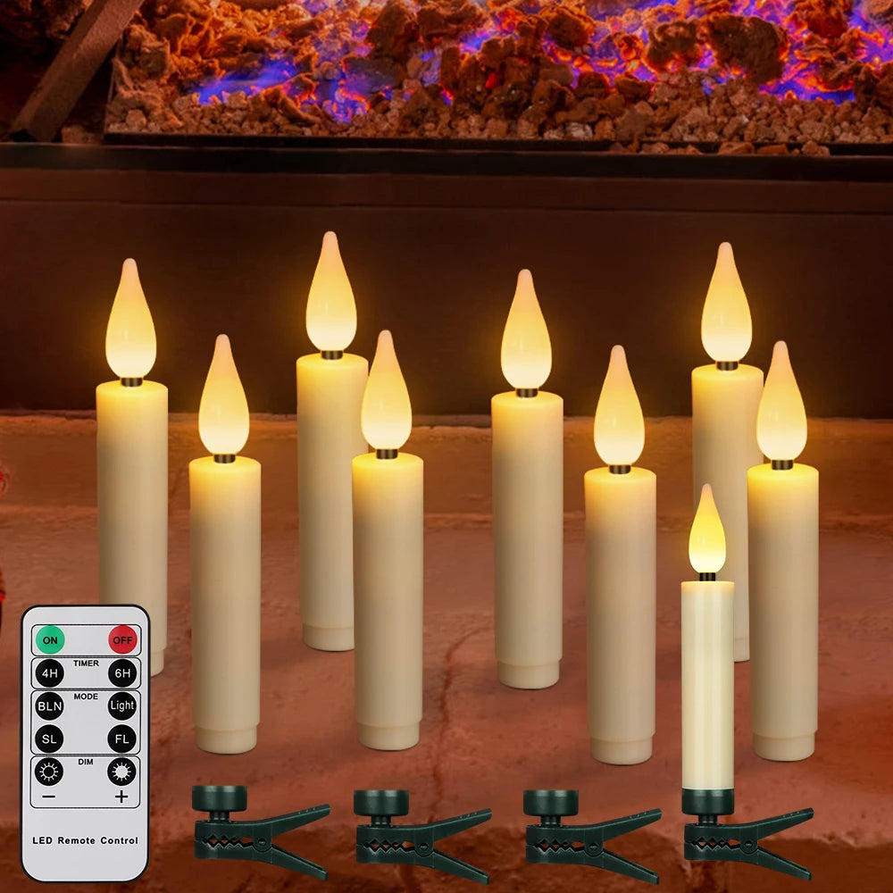 FPOO Candles LED Christmas Timer Remote Flickering Flame