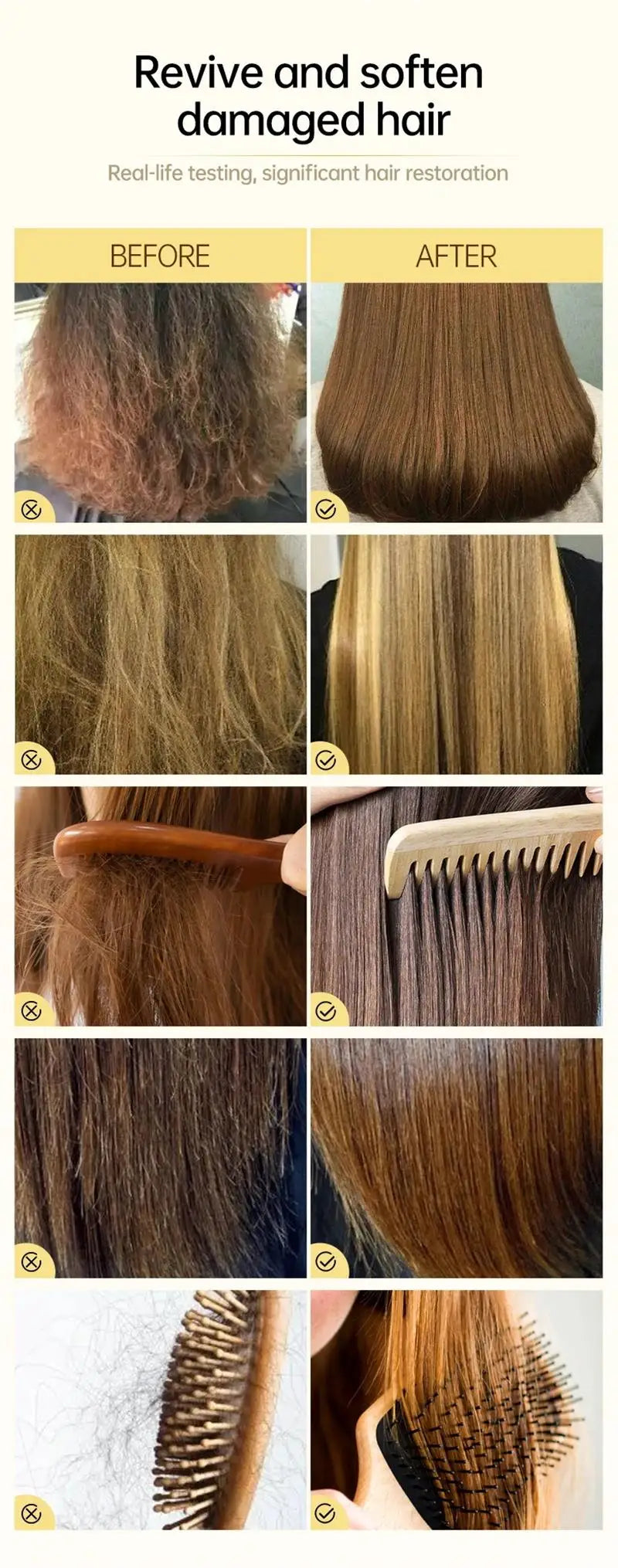 Keratin Hair Mask 5 Second Repair Damage Frizzy Soft Smooth Shiny Deep Moisturize