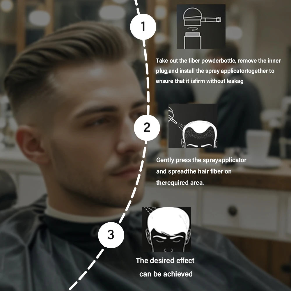 "Adglamful Hair Fiber Kit 15g Unisex Adds Volume Conceals Thinning Fills Hairline