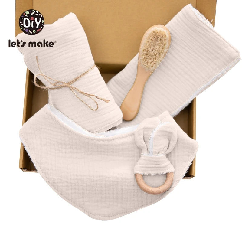 Baby Bath Toy Set Cotton Blanket Saliva Towel Rabbit Bracelet Gift