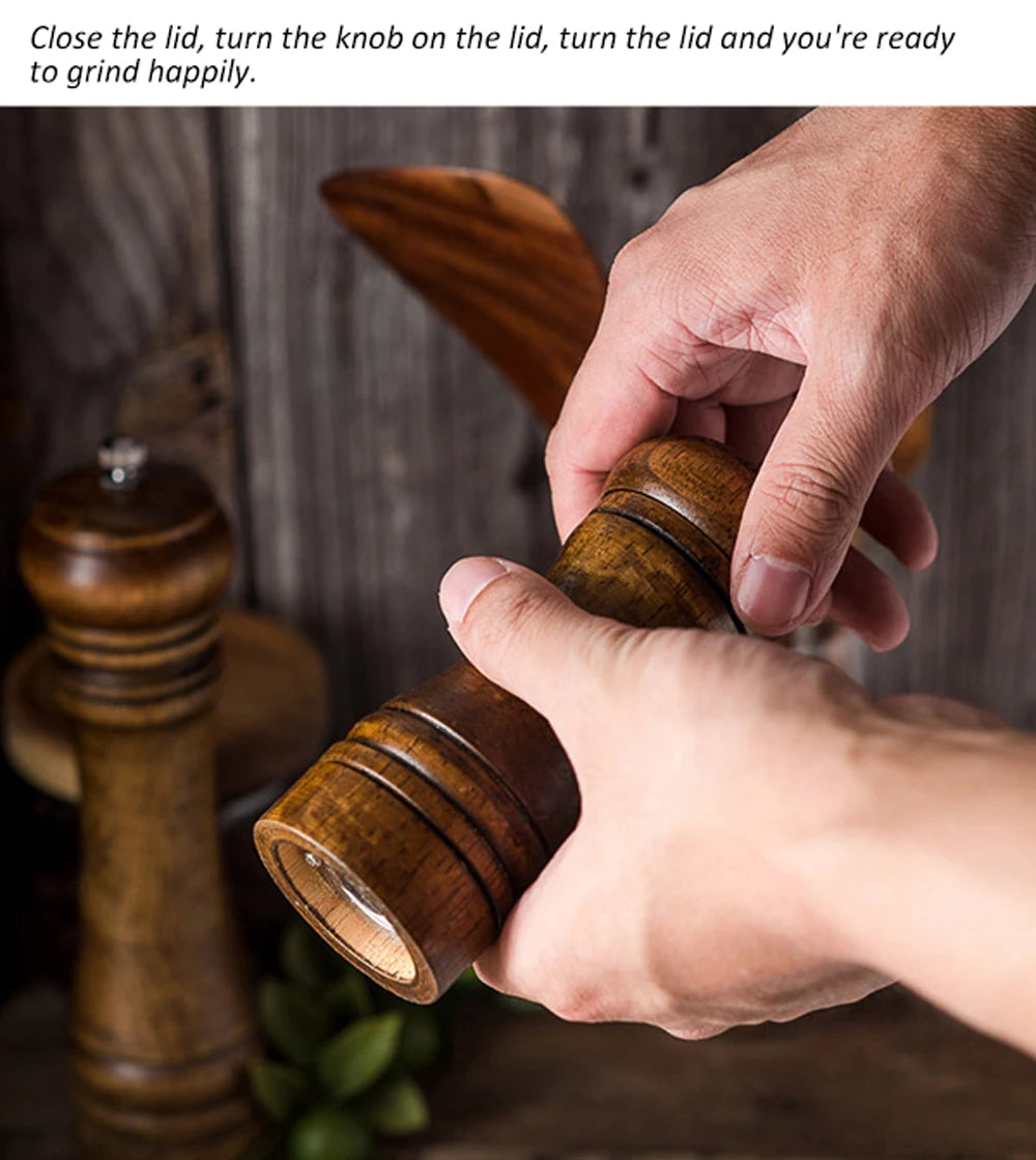 5" 8" 10"  Salt and Pepper Grinder Solid Wood with Strong Adjustable Ceramic Grinder Kitchen Tools