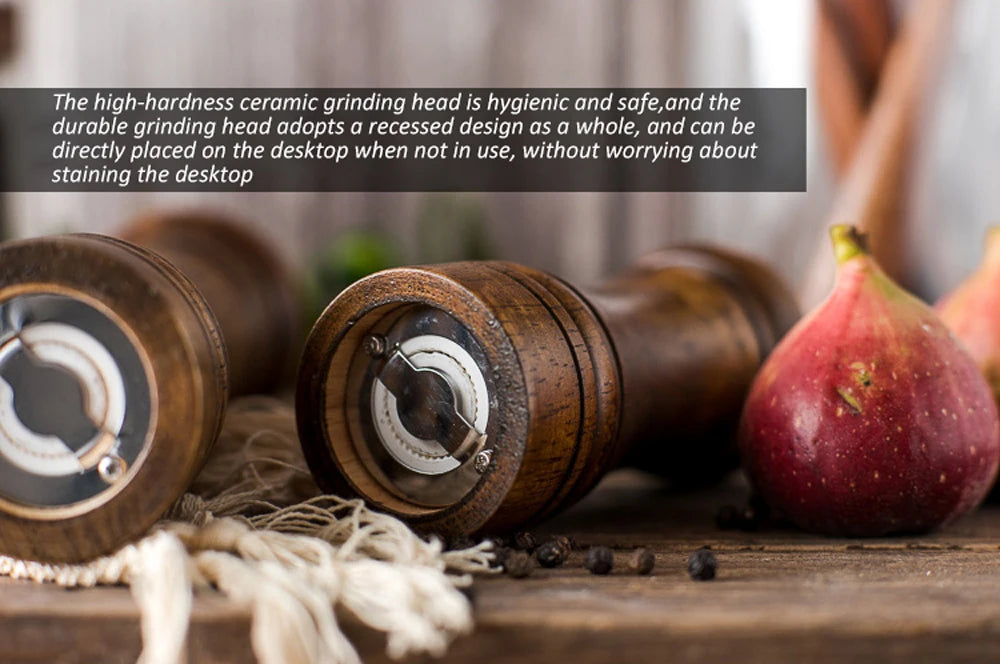 5" 8" 10"  Salt and Pepper Grinder Solid Wood with Strong Adjustable Ceramic Grinder Kitchen Tools