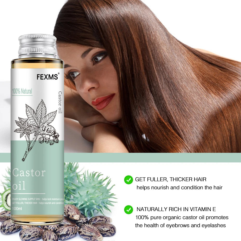 100% Pure Castor Oil For Hair Growth Eyelashes And Eyebrows Carrier Oil For Essential Oils Aromatherapy And Massage