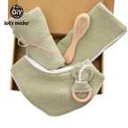 Baby Bath Toy Set Cotton Blanket Saliva Towel Rabbit Bracelet Gift