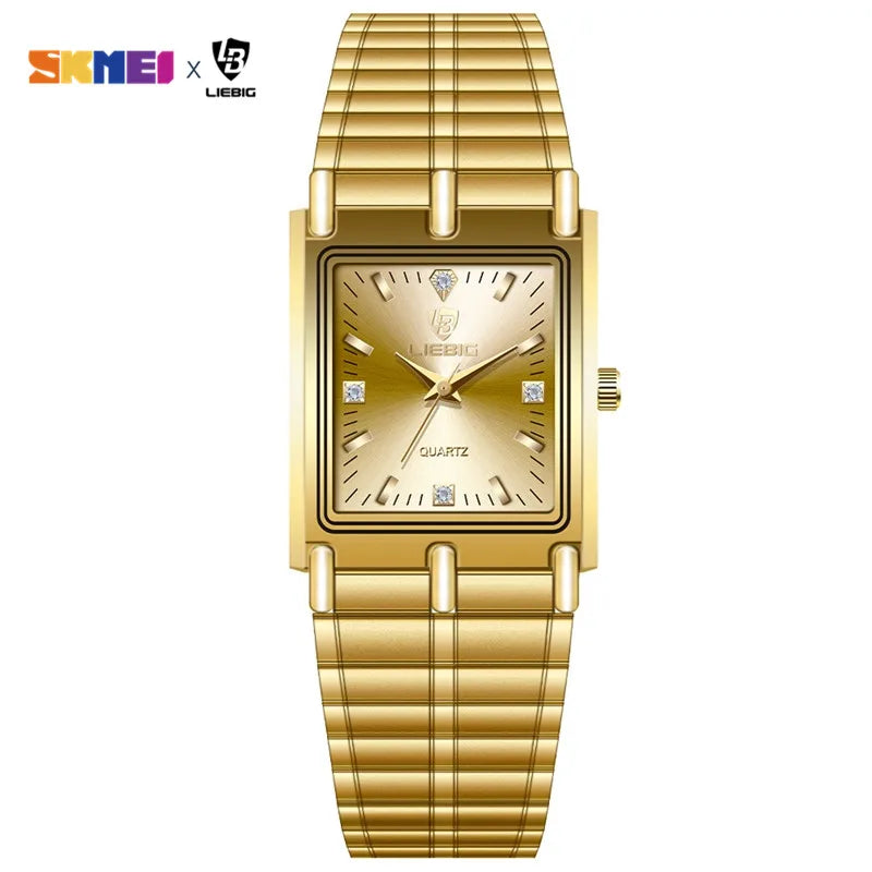 Luxury Gold Bracelet Wristwatch Quartz Watch For Men Women relogio masculino L1018