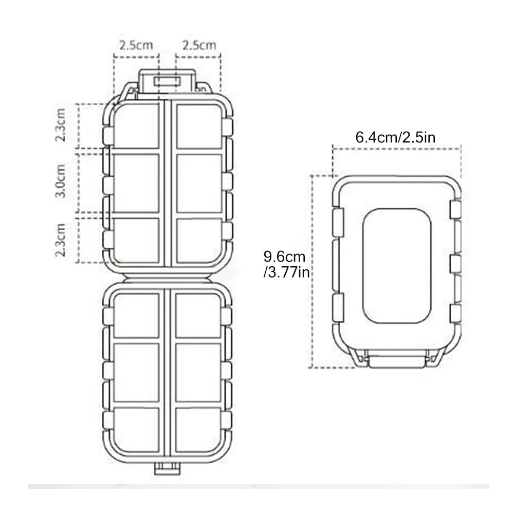 Tcare Portable Pill Case Folding Plastic Empty Drug Organizer Pillbox Travel