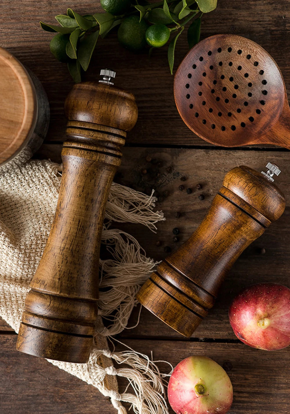 5" 8" 10"  Salt and Pepper Grinder Solid Wood with Strong Adjustable Ceramic Grinder Kitchen Tools