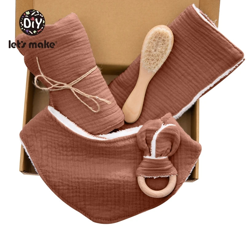 Baby Bath Toy Set Cotton Blanket Saliva Towel Rabbit Bracelet Gift