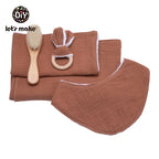 Baby Bath Toy Set Cotton Blanket Saliva Towel Rabbit Bracelet Gift