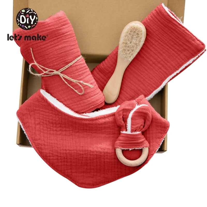 Baby Bath Toy Set Cotton Blanket Saliva Towel Rabbit Bracelet Gift