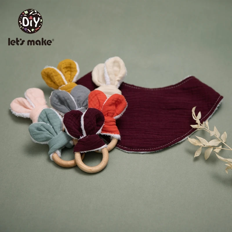 Baby Bath Toy Set Cotton Blanket Saliva Towel Rabbit Bracelet Gift