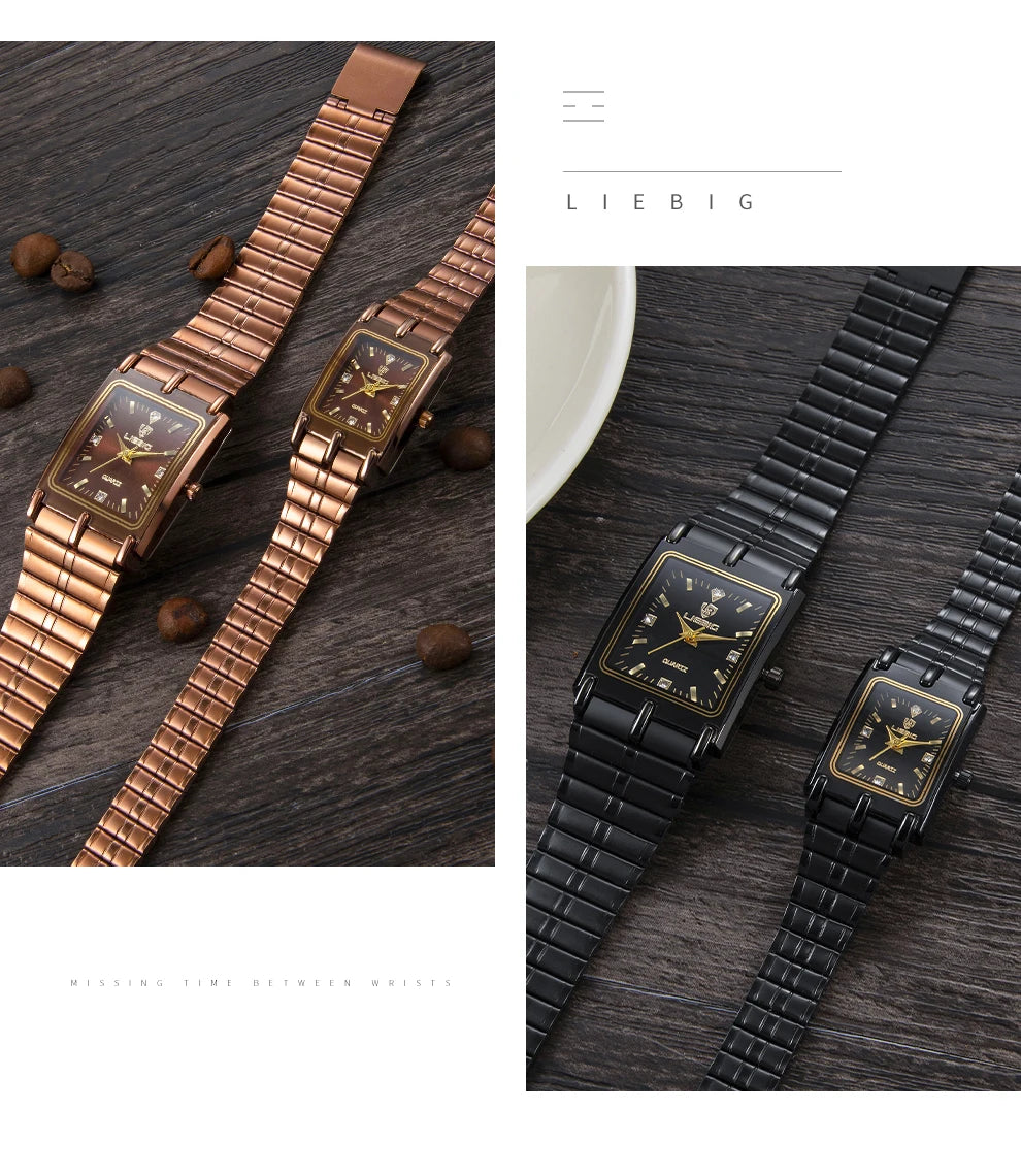 Luxury Gold Bracelet Wristwatch Quartz Watch For Men Women relogio masculino L1018