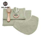 Baby Bath Toy Set Cotton Blanket Saliva Towel Rabbit Bracelet Gift