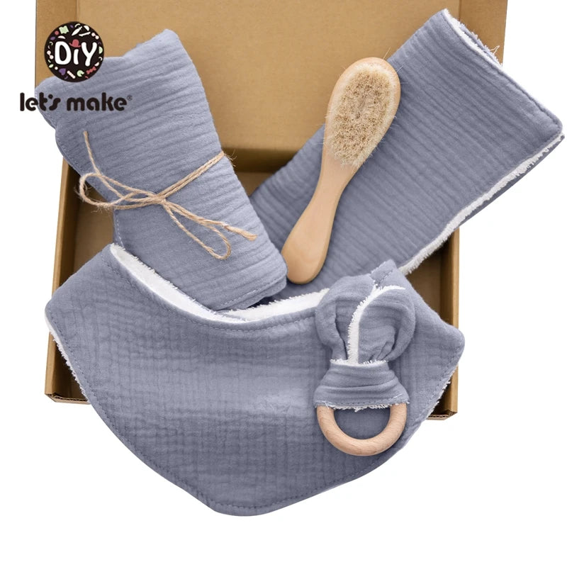 Baby Bath Toy Set Cotton Blanket Saliva Towel Rabbit Bracelet Gift