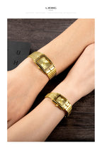 Luxury Gold Bracelet Wristwatch Quartz Watch For Men Women relogio masculino L1018