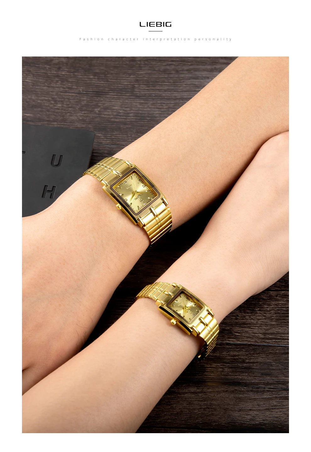Luxury Gold Bracelet Wristwatch Quartz Watch For Men Women relogio masculino L1018