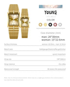 Luxury Gold Bracelet Wristwatch Quartz Watch For Men Women relogio masculino L1018
