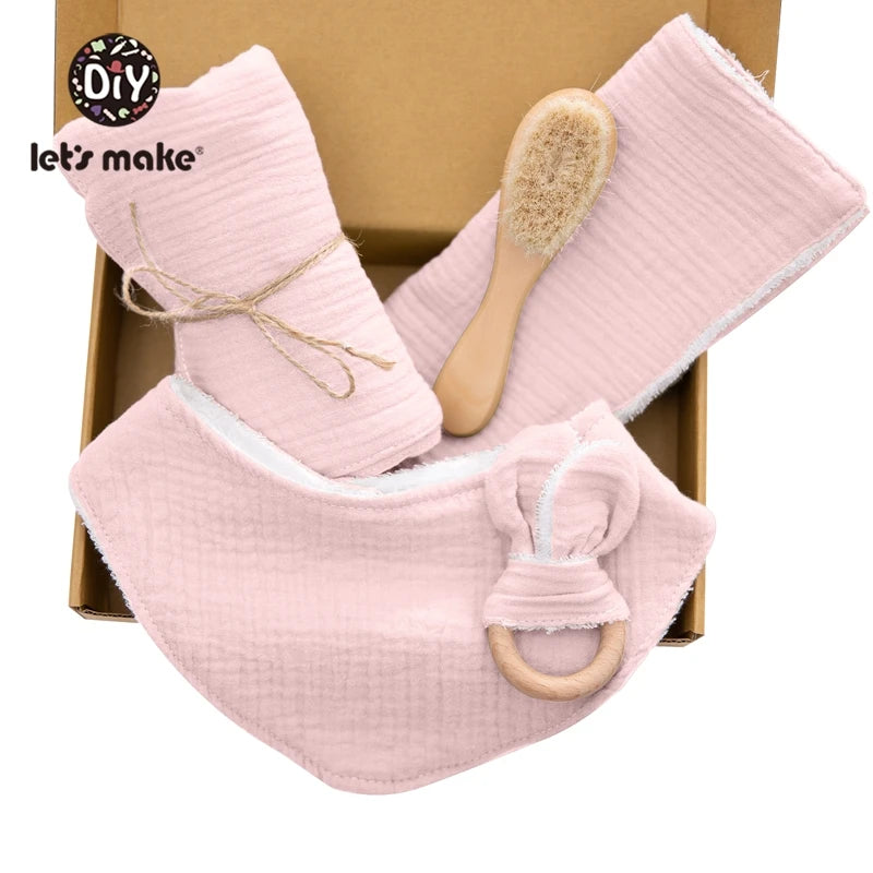 Baby Bath Toy Set Cotton Blanket Saliva Towel Rabbit Bracelet Gift