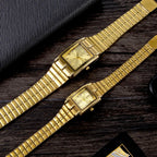 Luxury Gold Bracelet Wristwatch Quartz Watch For Men Women relogio masculino L1018