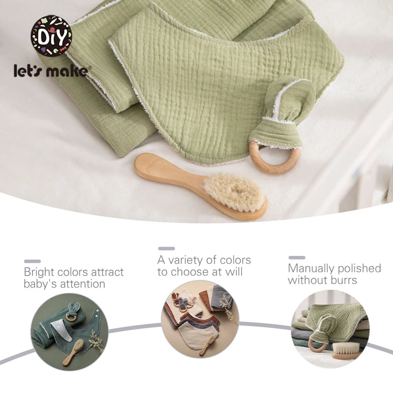 Baby Bath Toy Set Cotton Blanket Saliva Towel Rabbit Bracelet Gift
