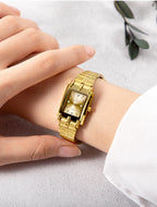Luxury Gold Bracelet Wristwatch Quartz Watch For Men Women relogio masculino L1018