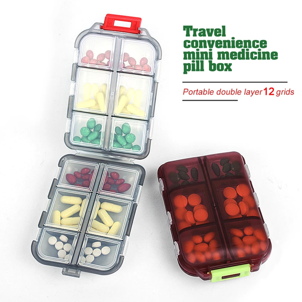 Tcare Portable Pill Case Folding Plastic Empty Drug Organizer Pillbox Travel
