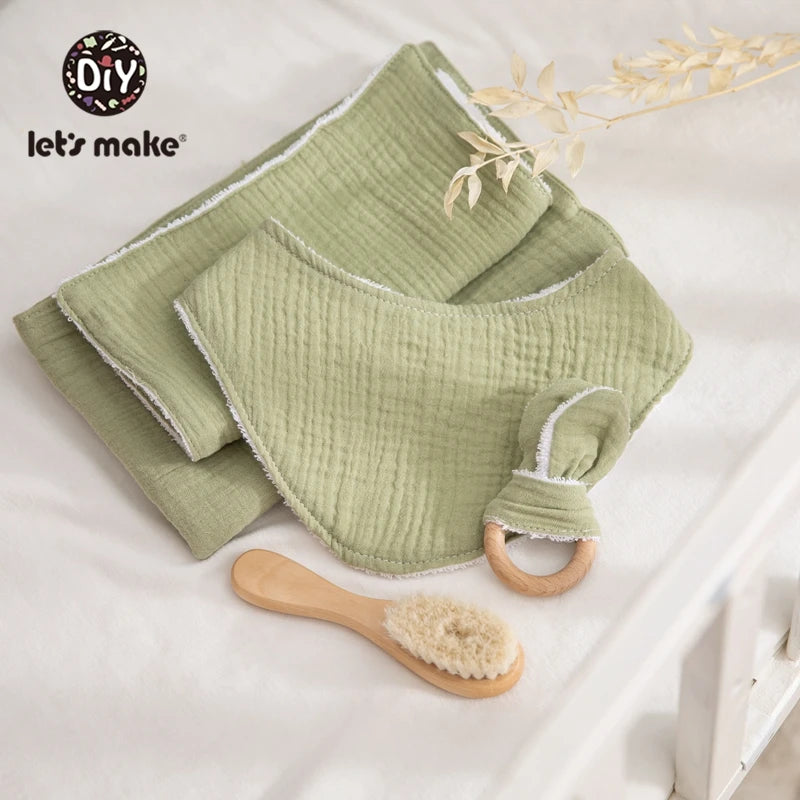Baby Bath Toy Set Cotton Blanket Saliva Towel Rabbit Bracelet Gift