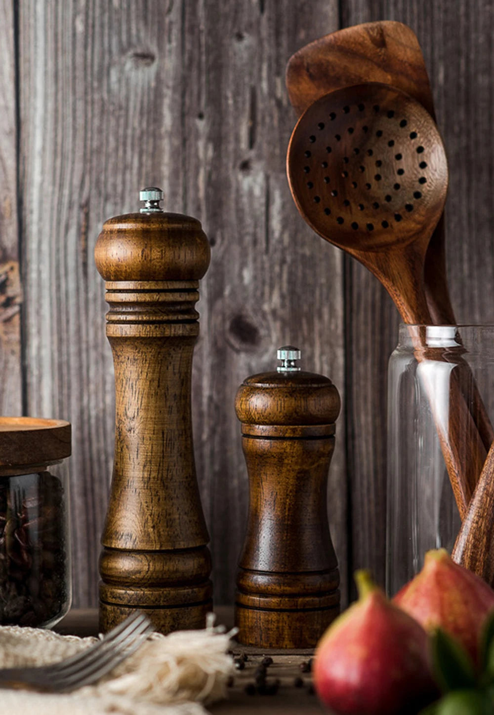5" 8" 10"  Salt and Pepper Grinder Solid Wood with Strong Adjustable Ceramic Grinder Kitchen Tools