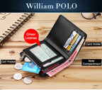 Genuine Leather Wallet Men's Business Card Holder Short Zipper