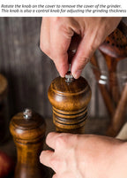 5" 8" 10"  Salt and Pepper Grinder Solid Wood with Strong Adjustable Ceramic Grinder Kitchen Tools