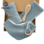Baby Bath Toy Set Cotton Blanket Saliva Towel Rabbit Bracelet Gift