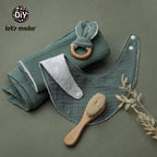 Baby Bath Toy Set Cotton Blanket Saliva Towel Rabbit Bracelet Gift