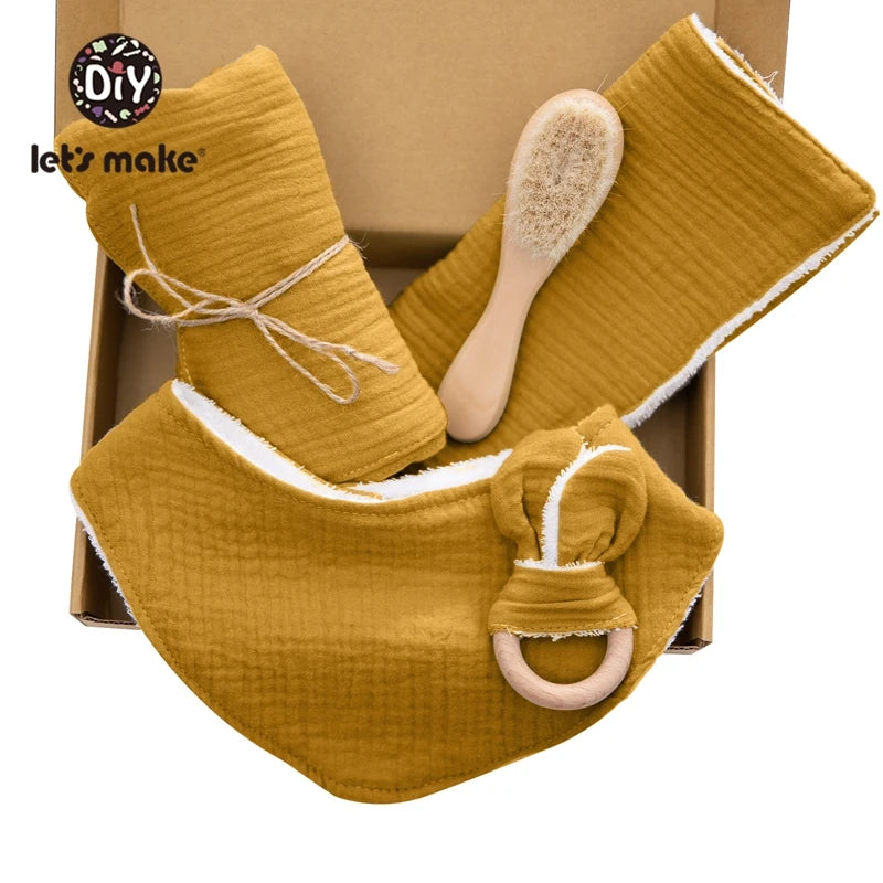 Baby Bath Toy Set Cotton Blanket Saliva Towel Rabbit Bracelet Gift