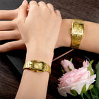 Luxury Gold Bracelet Wristwatch Quartz Watch For Men Women relogio masculino L1018