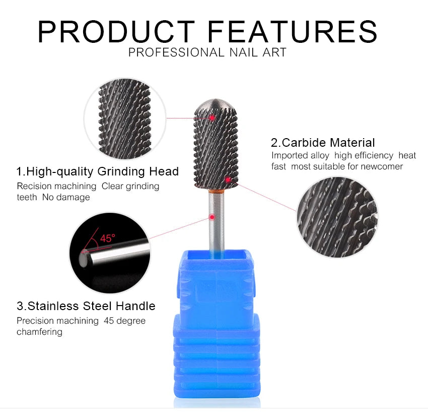 Nail Drill Bits Tool For Electric Manicure Machines  Remove Gel