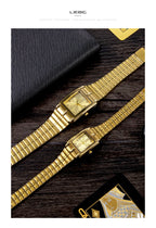 Luxury Gold Bracelet Wristwatch Quartz Watch For Men Women relogio masculino L1018