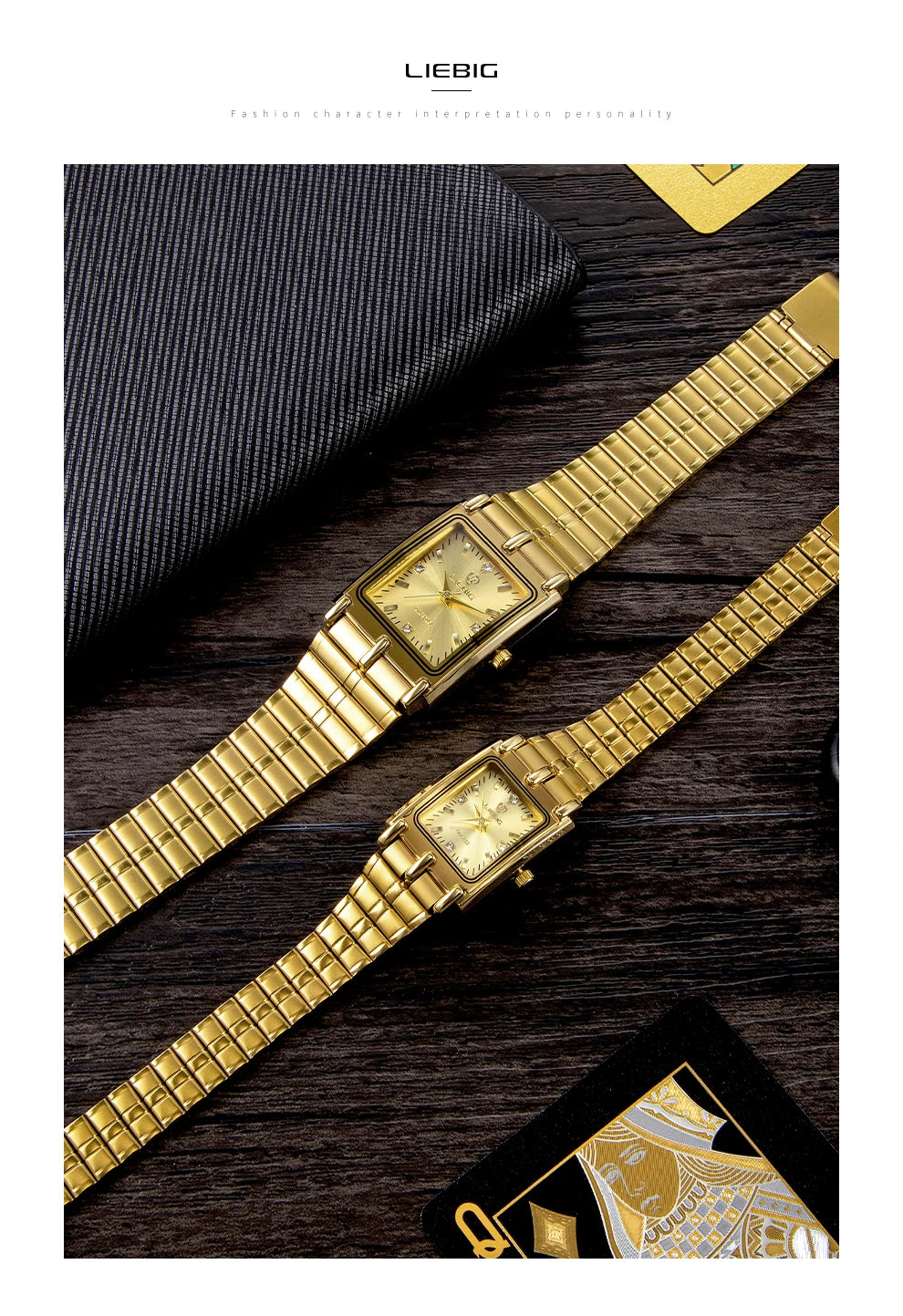 Luxury Gold Bracelet Wristwatch Quartz Watch For Men Women relogio masculino L1018