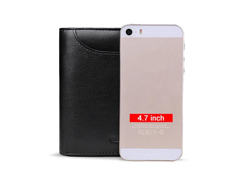 Genuine Leather Wallet Men's Business Card Holder Short Zipper