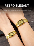 Luxury Gold Bracelet Wristwatch Quartz Watch For Men Women relogio masculino L1018