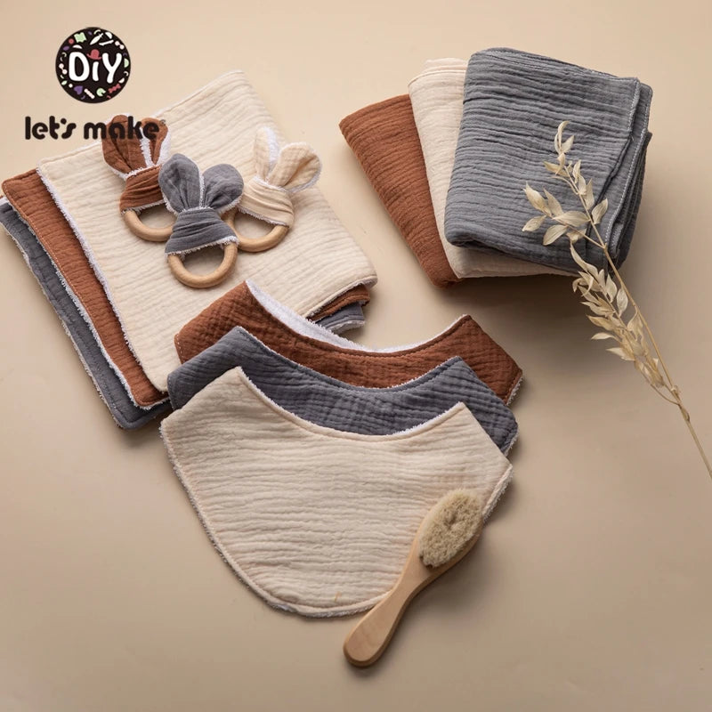 Baby Bath Toy Set Cotton Blanket Saliva Towel Rabbit Bracelet Gift